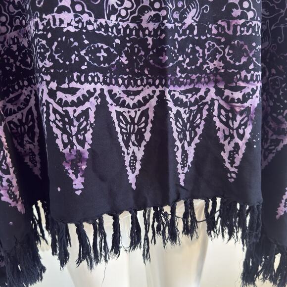 Women’s Shawl or Scarf 100% Rayon Purple and Black Accessory - Picture 5 of 9